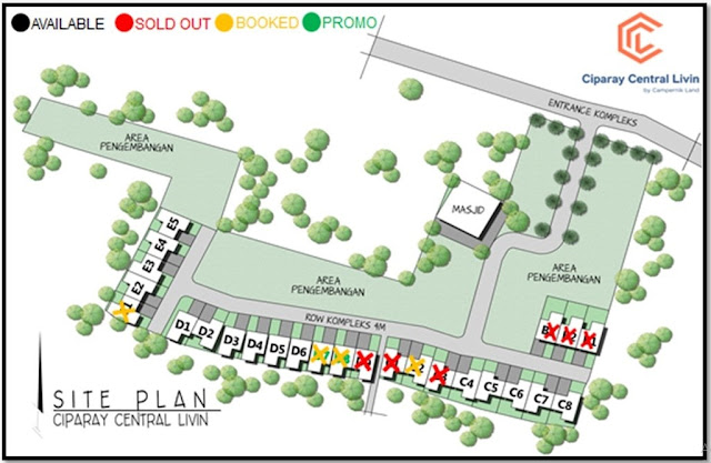 siteplan Perumahan Ciparay Central Livin Kabupaten Bandung