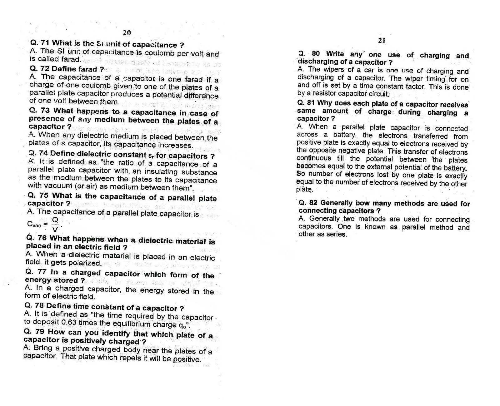 2nd Year Physics Chapter 12 Electrostatic Short Questions Notes 5