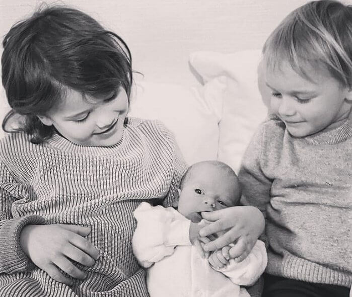 Princess Sofia and her children Prince Alexander, Prince Gabriel and newborn Prince Julian