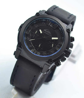 jam tangan Quiksilver chrono aktif 4lady black leather white 