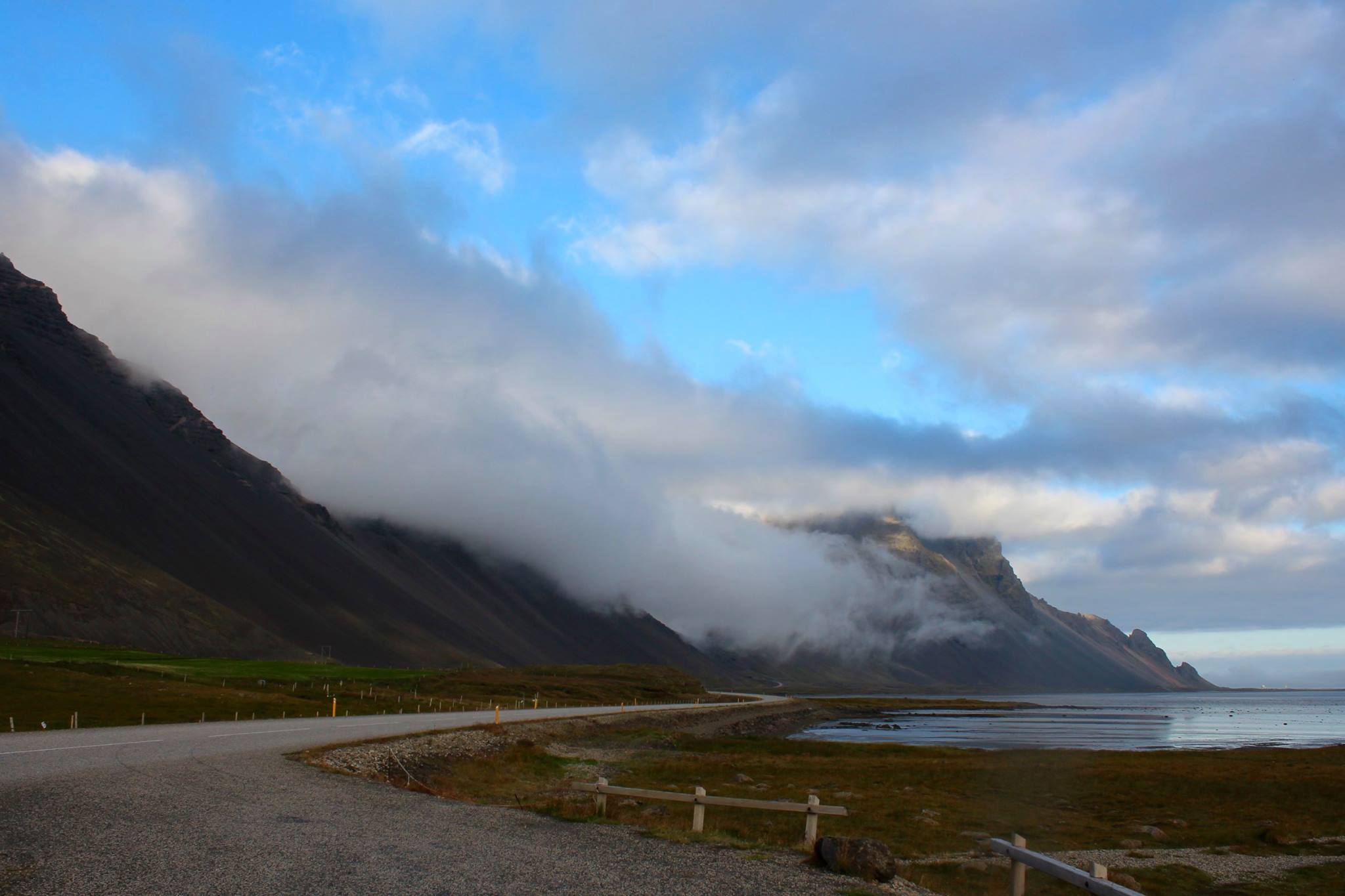 Driving along Berufjörður fjord