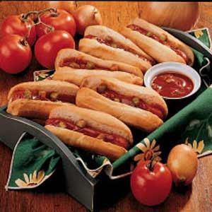 barbecued hot dogs