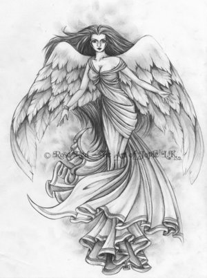 There are many different types of angels and angel tattoo designs