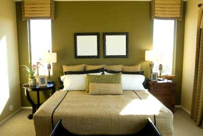 Green Accented White Bedroom