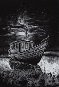 01-Abandoned-boat-Black-and-White-Drawings-Vitaly-Medved-www-designstack-co