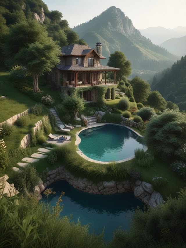 The Enigmatic Charm of a Hillside Pool Retreat