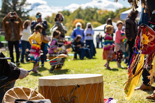 Drumming at a Native powwow