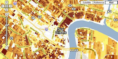 screen shot of New Orleans Repopulation Map