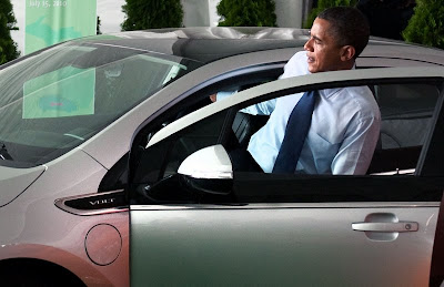 Obama first got behind the wheel Chevrolet Volt