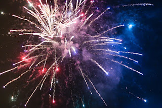 Photograph of fireworks.
