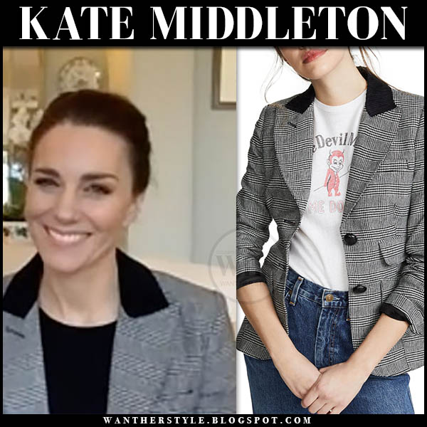 Kate Middleton in black check blazer