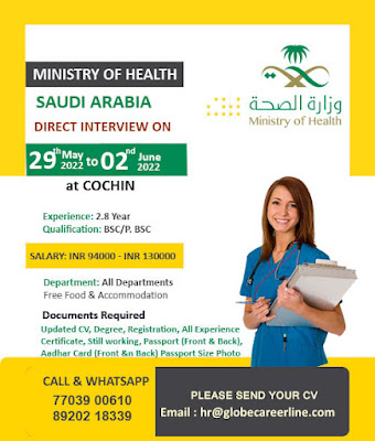 Nurses Vacancy for Ministry of Health Saudi Arabia