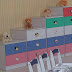 Colored drawer chests for various uses in kids room