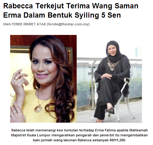 Rabecca Bengang Erma Fatima Bagi Syiling 5 Sen & Al Quran