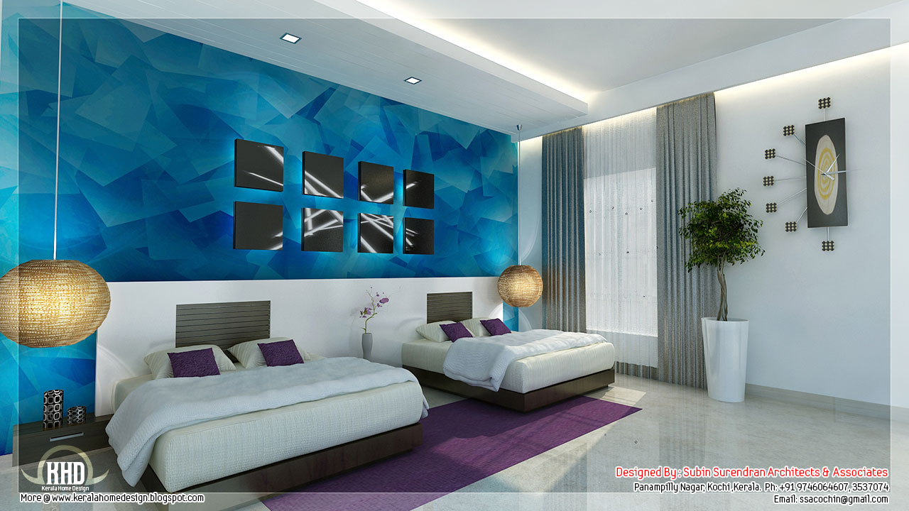 Beautiful bedroom interior designs  Kerala House Design