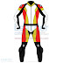 Quad Color Two-Piece Motorbike Leather Suit For Men