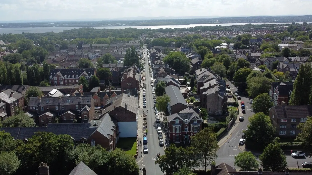 Drone aerial photo. Lark Lane and surrounding area