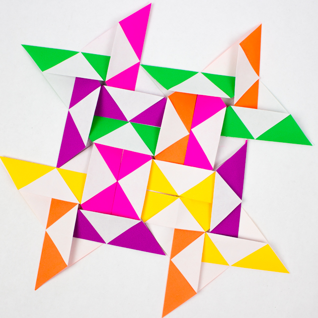 How to make origami paper quilts- such a fun kids' math art and craft idea to do with friends