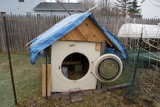 Homemade Dog House Made Out of Chicken Coops