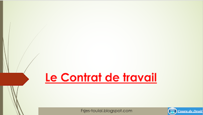 Le Contrat de travail