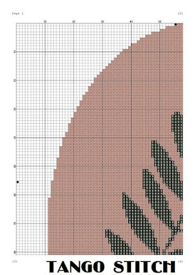 Simple abstract leaf cross stitch pattern - Tango Stitch