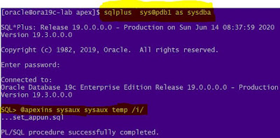 Oracle Apex installation