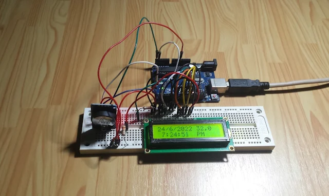 Arduino Uno DS3231 RTC and Character LCD Example