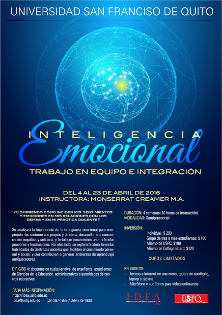 IDEA USFQ te invita al taller semipresencial: Inteligencia emocional, trabajo en equipo e integración