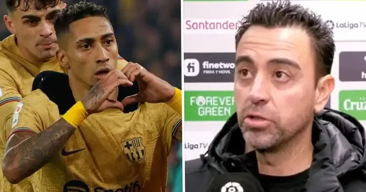 'He gets criticised a lot': Xavi rates Raphinha's performance in Betis win
