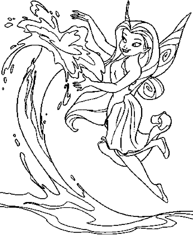 Free Beautifull Disney Fairies Silvermist Coloring Pages title=