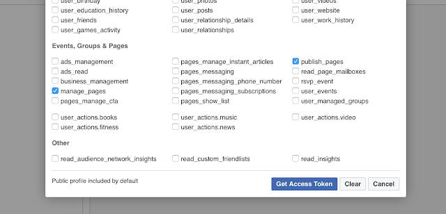 Facebook page access token