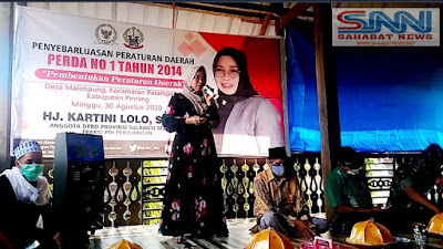 Hj. Kartini Lolo, Legislator Sulsel, Sosper Terkait Pembentukan Perda di Malimpung