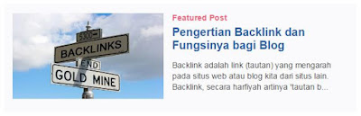 Memasang Featured Post Blogger Fast Loading Tanpa Javascript