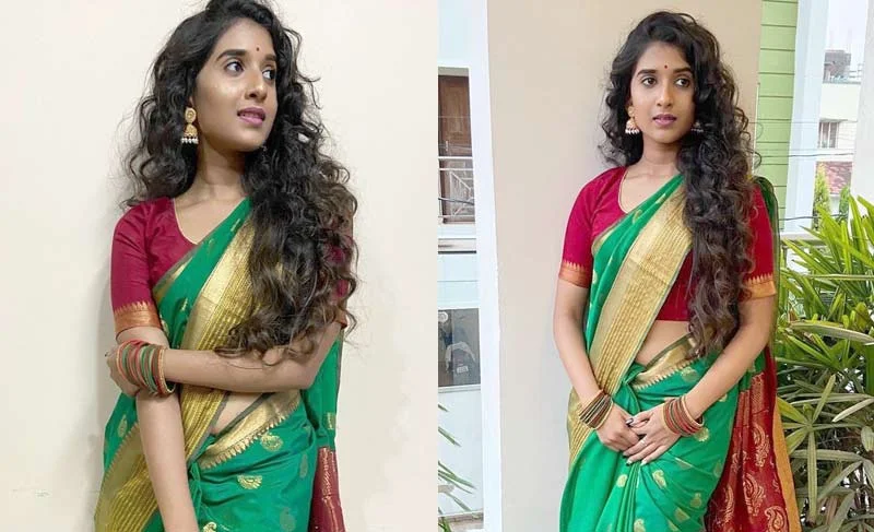 Actress Divyaa Mohanty burns internet with her resplendent green saree avatar - Check Out Photos