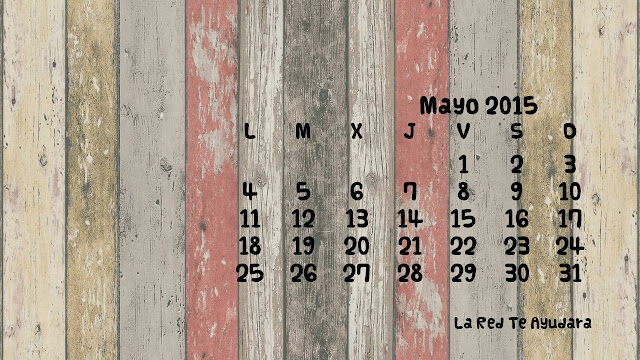 Fondo Escritorio con calendario Mayo 2015