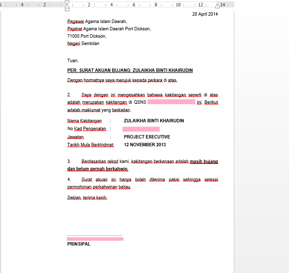 Contoh Surat Lepas Kerja Contoh Surat 