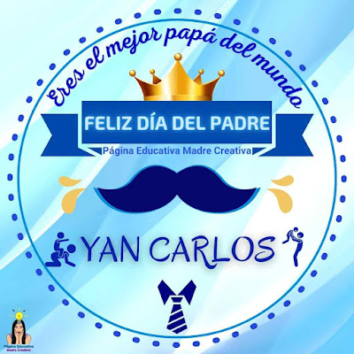 Solapín Nombre Yan Carlos para redes sociales por Día del Padre
