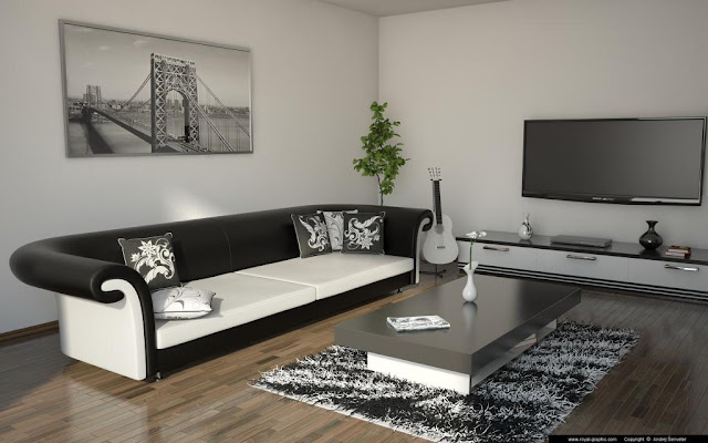 Black and White Living Room