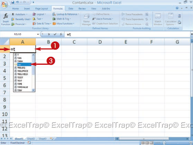 MS Excel : How to Define a CONSTANT