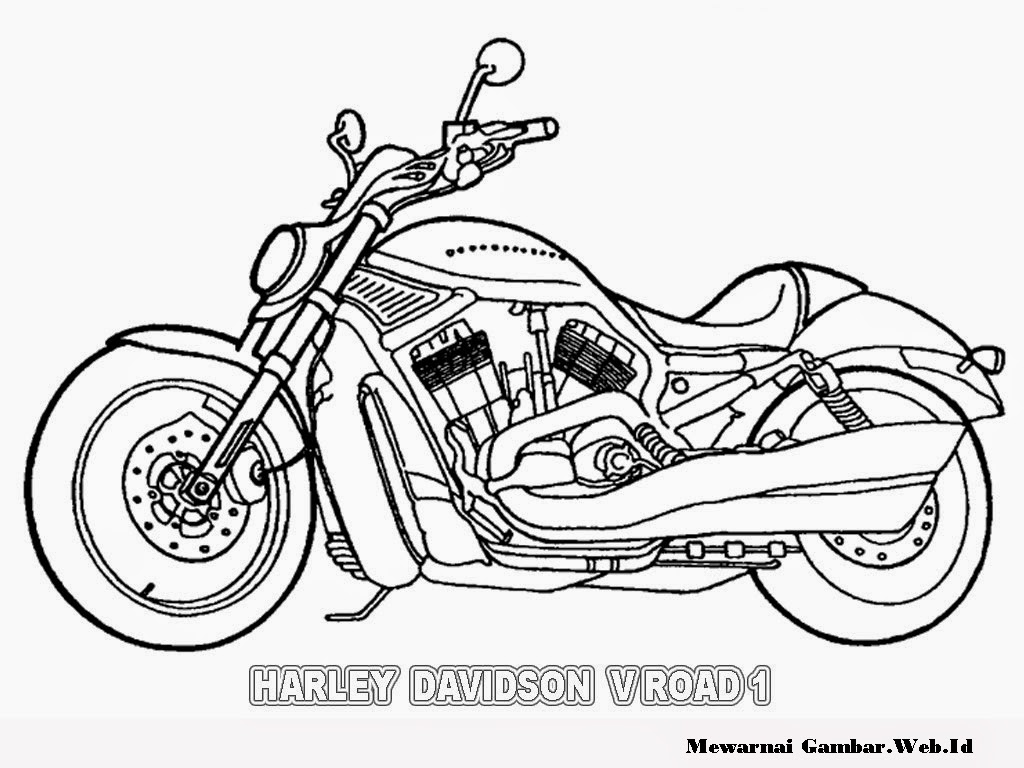  Mewarnai  Gambar Motor  Harley Davidson Mewarnai  Gambar