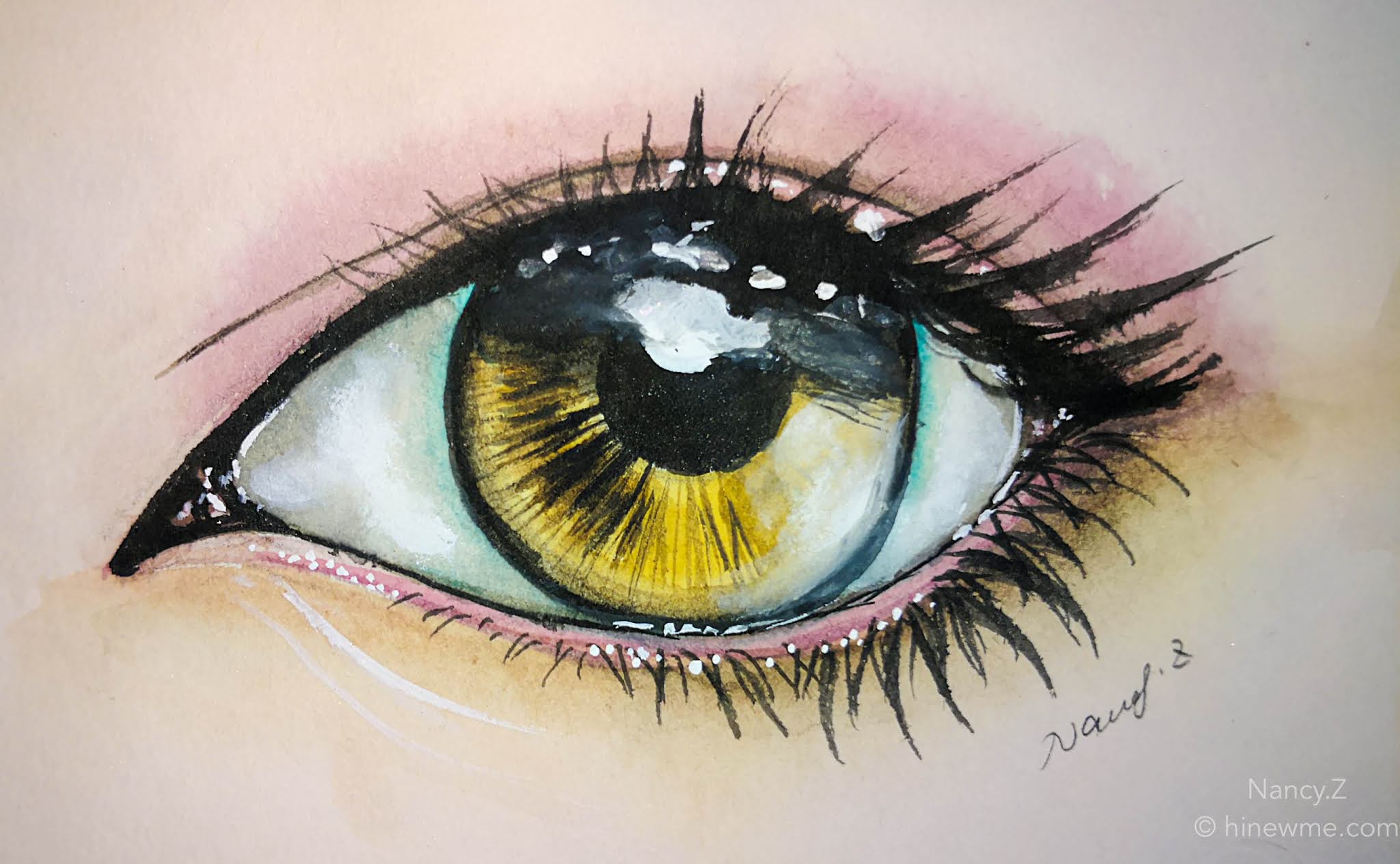 6Easy ways How to draw eye Tutorial sketch and watercolor step by step, come to see my online class