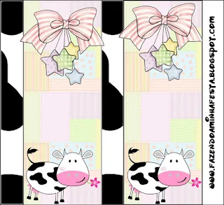 Cow and Patchwork Free Printable Labels.