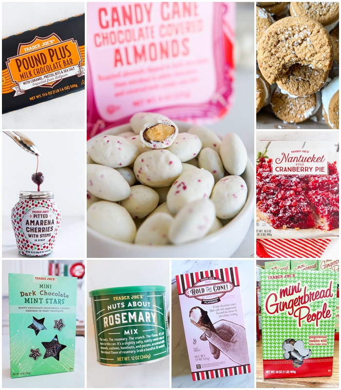 collage of Trader Joe's favorite holiday items returning for 2023