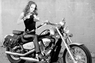 Eliza Dushku gets on a bike