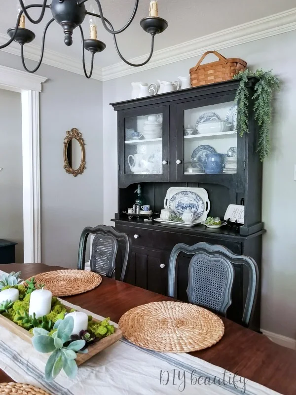 black hutch farmhouse dining