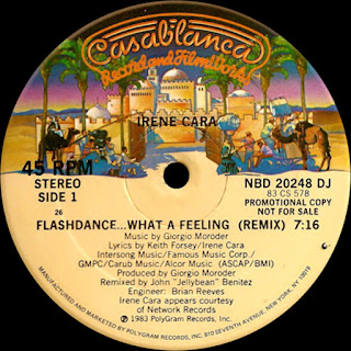 Flashdance... What A Feeling (Jellybean Benitez 12" Remix) - Irene Cara http://80smusicremixes.blogspot.co.uk