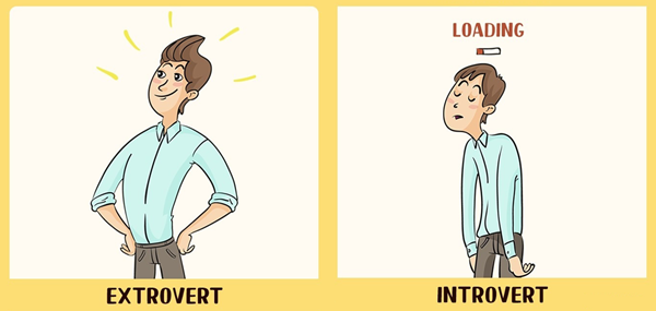 Dupa o zi intreaga de socializare, un extrovertit este încă plin de energie. Pe cind un introvertit este epuizat la maxim.
