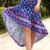 EHTNIC PRINT HIGH LOW SKIRT