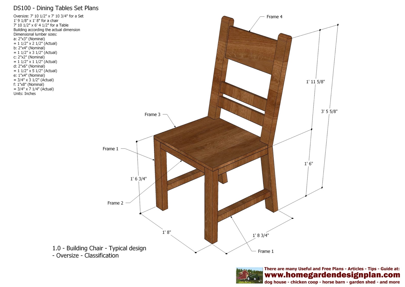 home garden plans: DS100 - Dining Table Set Plans ...