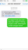 SMS modus penipuan di hp kita Android IOS